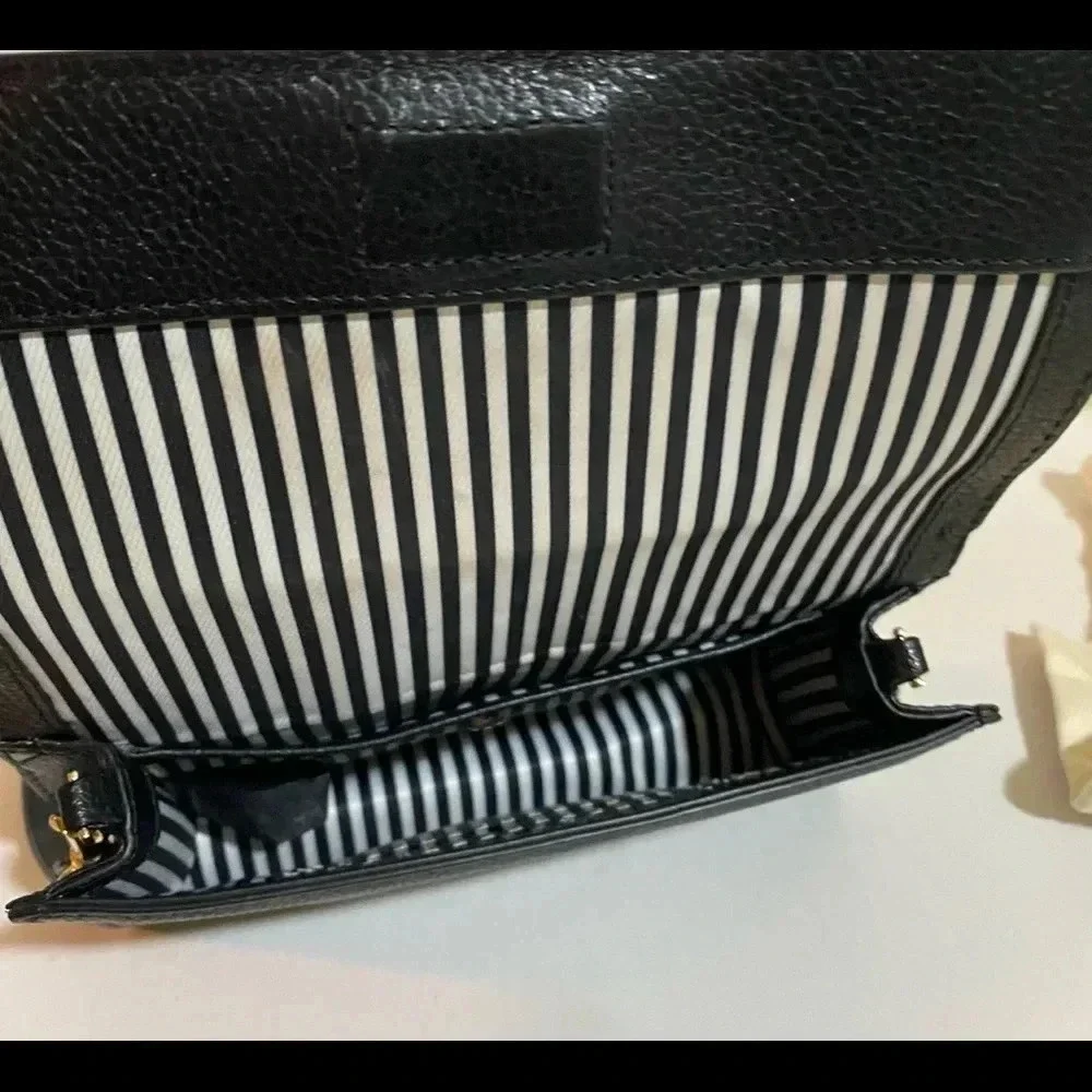 Kate spade black leather crossbody handbag